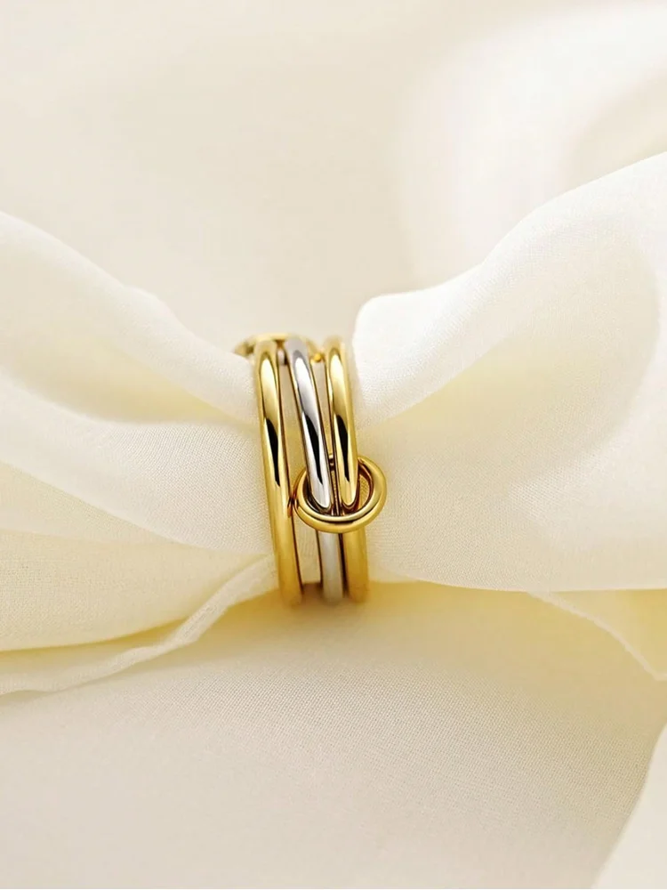 Women's Multi-Layer Round Zircon S925 Sterling Silver Ring