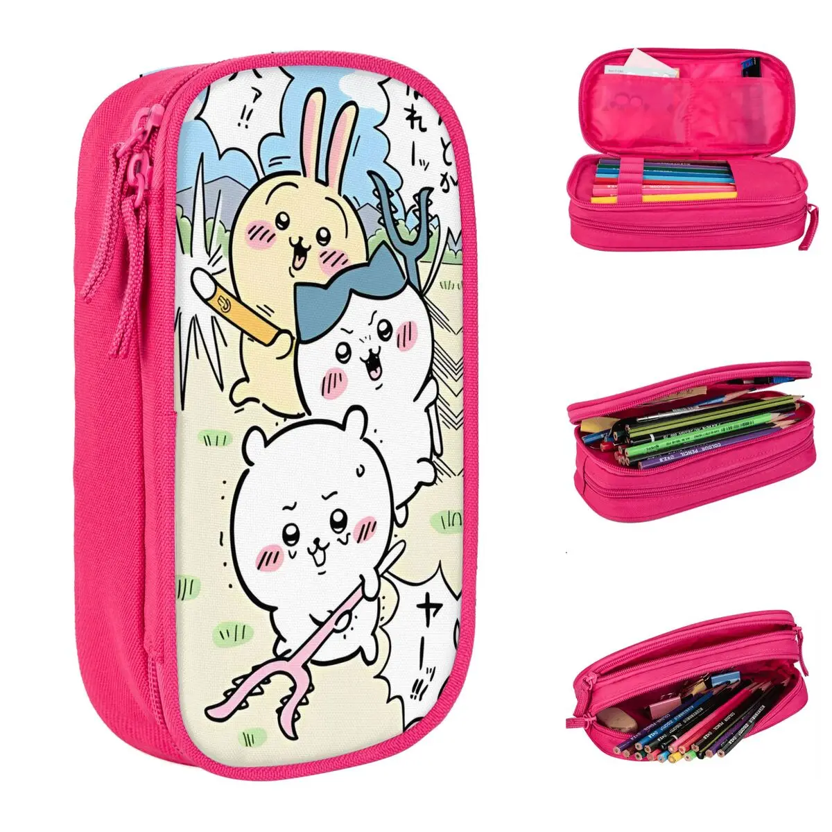 Chiikawaes Cartoon Pencil Case Classic Pen Box Bag Girl Boy Large Storage Students School Cosmetic Pencil Box