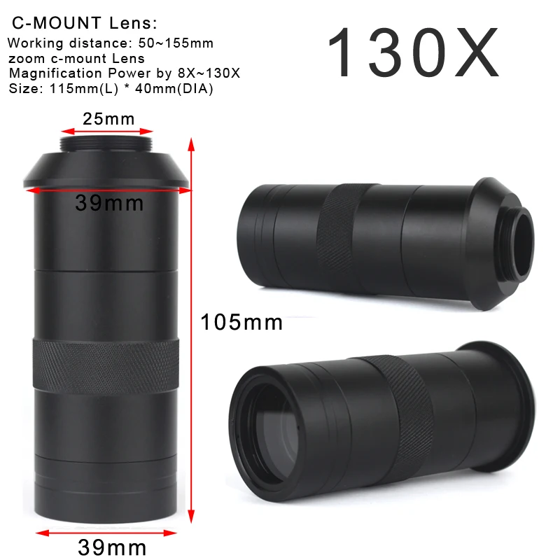 1080P HDMI VGA Digital Video Monokulare Mikroskop Kamera TF Storag130X Zoom C-Mount Objektiv Für Telefon PCB Löten reparatur Werkzeuge – Detail 12