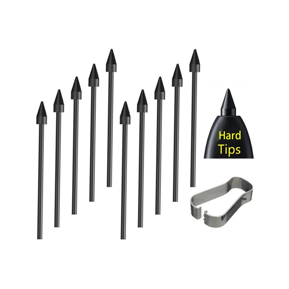 Per Samsung Stylus Nib S6 Nib S7 ricarica N10 sostituibile S22 Nib N20 ricarica universale 10 ricariche nere + 2 clip