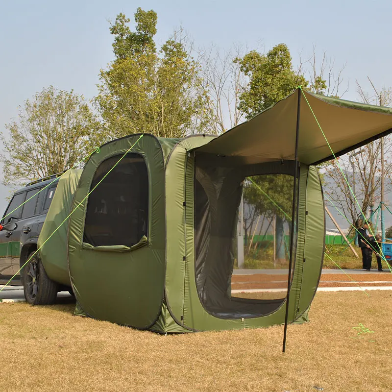 SUV Tailgate Tent for Camping,Quick Setup Car Tent Includes Rainfly, Weather Resistant with Pole,Fits  Suv Van Hatchback