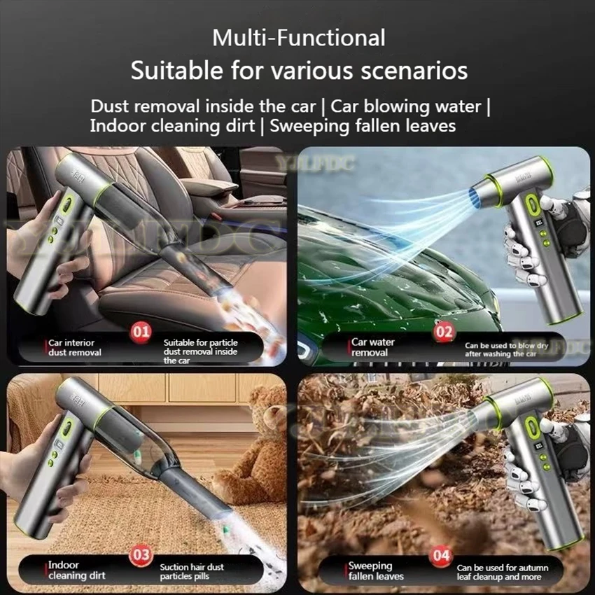 Kipas Jet Turbo Tanpa Sikat 200000RPM Kipas Genggam Kuat Kecepatan Angin Turbo Pengisian Daya Tipe-C Peniup Udara Kuat Kipas Saluran Industri