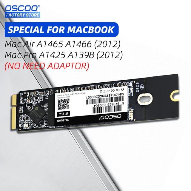 OSCOO 256GB 512GB 1TB M2 2280 SATA SSD Dla 2013 2012 Macbook Pro A1398 A1425 Macbook Air A1465 1466 Dysk twardy Solid State Drive