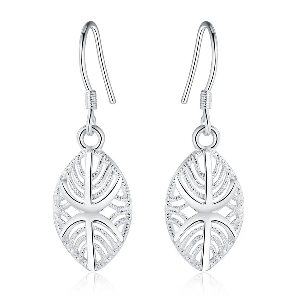 

925 Sterling Silver Wholesale Charms Hot Silver For Women Wedding Earring Jewelry Retro Girl Gift Cute Fashion Christmas Gift Ni