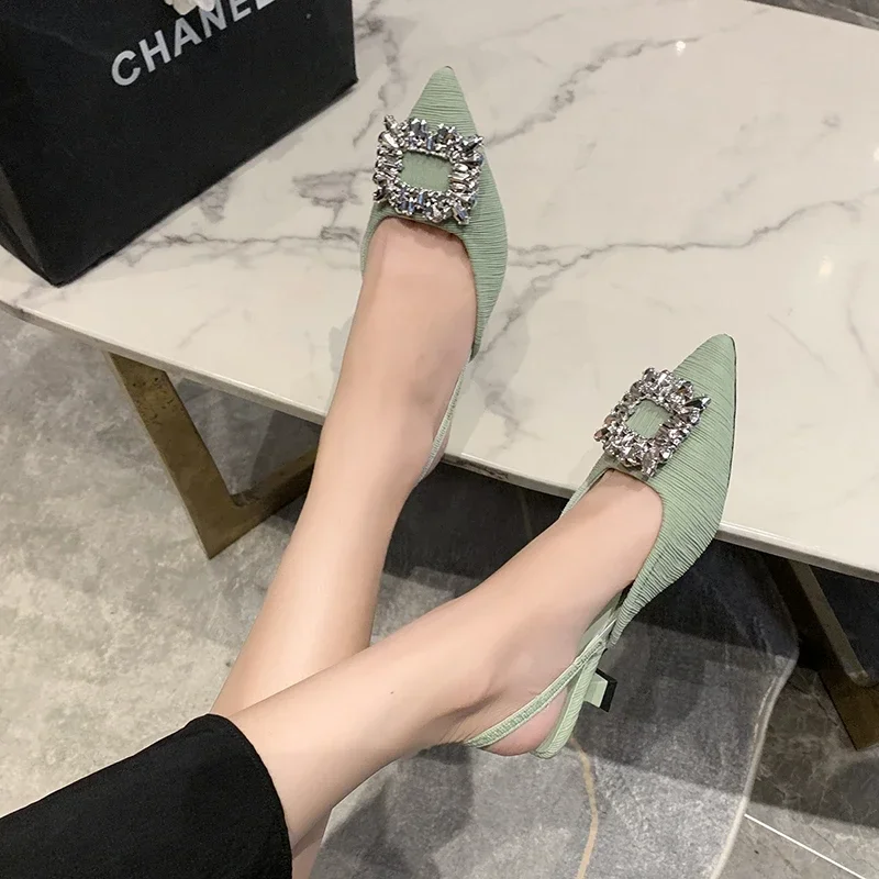 Female Shoes on Sale New Women\'s Pumps Summer Stiletto Women Sandals Elegant Pointed Toe Shallow Mouth Black Heels Shoes