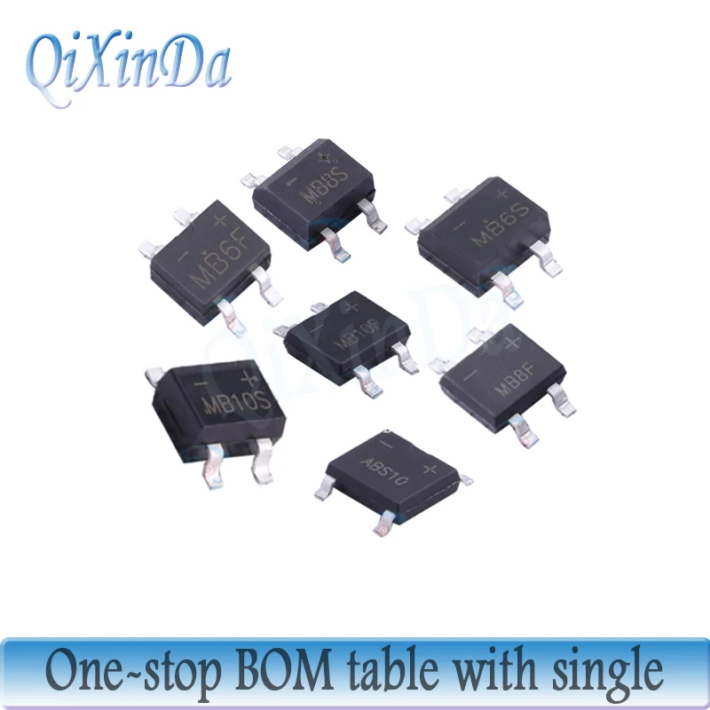 50PCS/LOT MB6S MB6F MB8S MB8F MB10S MB10F ABS10 ABS210 SOP-4 Diode Bridge Rectifier NEW