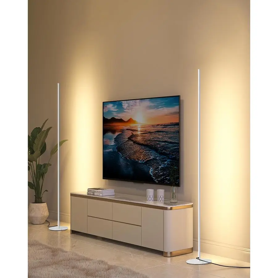 

Floor Lamps for Living Room, Set of 2 LED Corner Light Works with Foot Switch, 1100 LM Dimmable Floor Lamp with 3000K Warm White