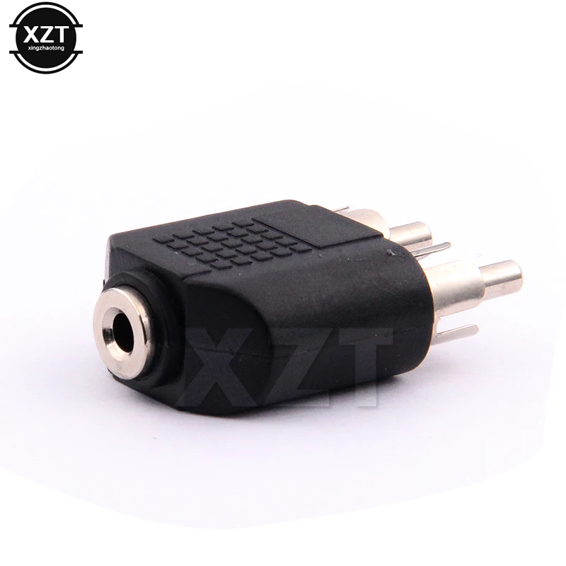 1Pcs Dual Rca Naar 3.5Mm Jack Adapter Lotus Hoofd 3.5Mm Female Naar Rca Male Audio Connector Adapters