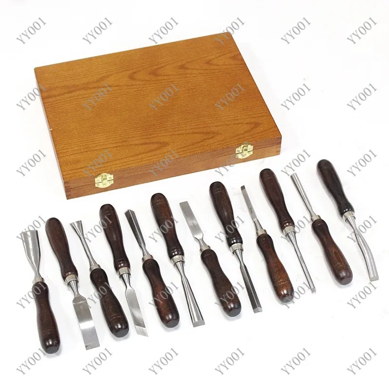 

60CRV Steel Engraving Chisels, 12Pcs Wood Carving Hand Tools for Carpenter & Craft Making
