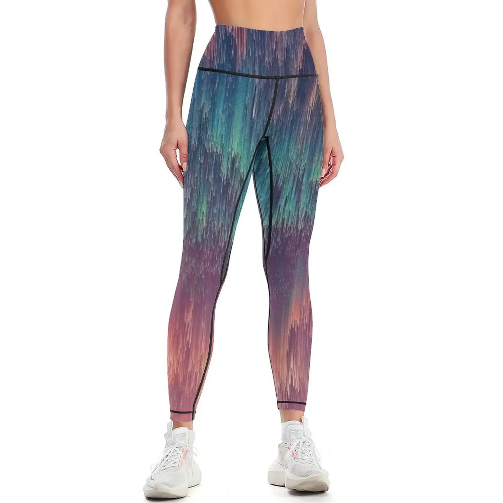 

Glitch art Sky #glitch #abstraction Leggings Legging sexy woman Fitness woman sportswear for gym Training pants Womens Leggings