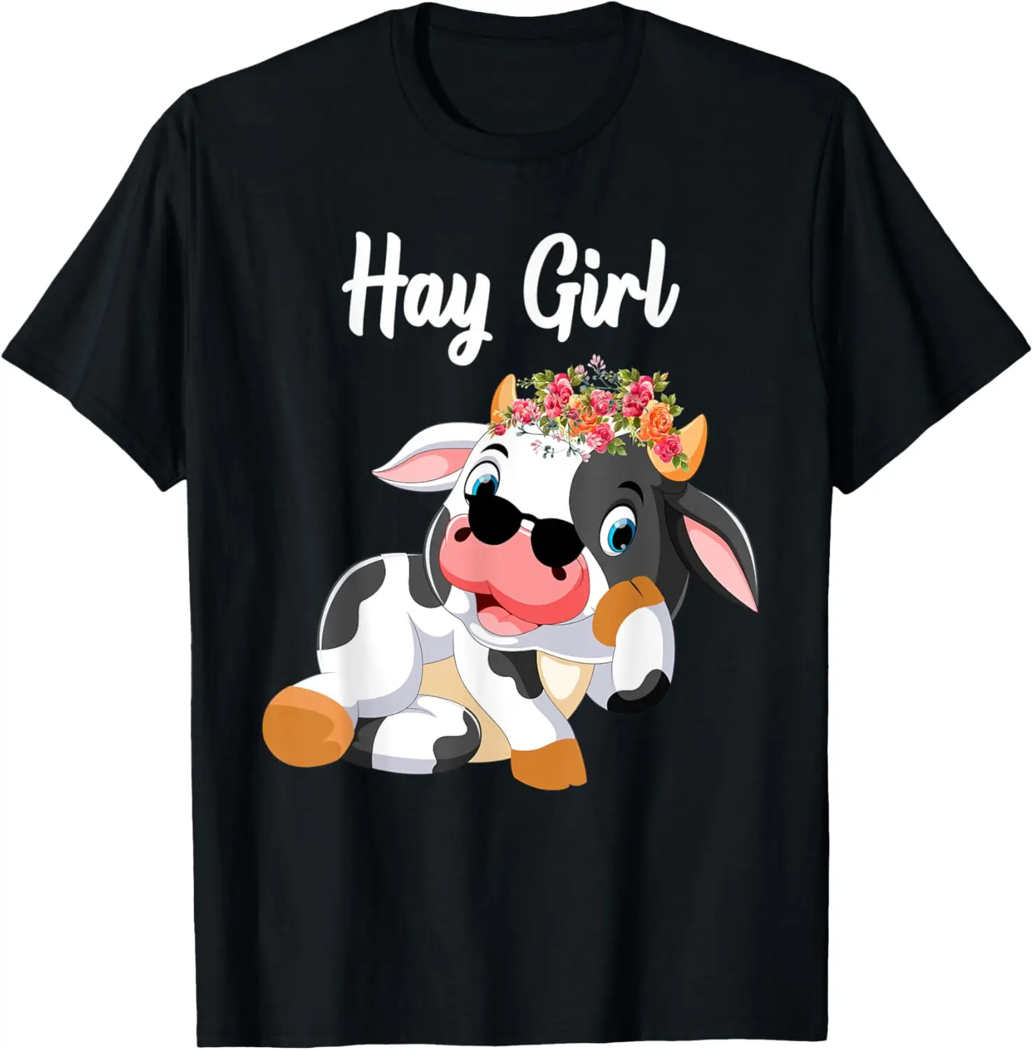 

Hay Girl Farmer Cow Cattle Cow Farm Lovers Hay Girl Cow T-Shirt