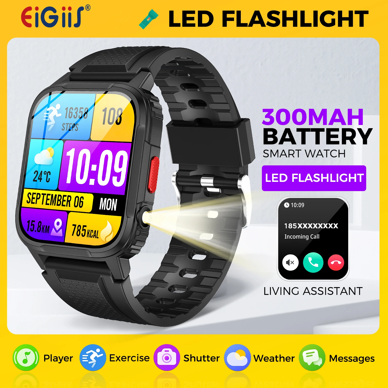 

EIGIIS Smart Watches for Men with1.95" HD Touch Screen Activity Tracker with Multiple Sport Modes and Sport Records Smart watche