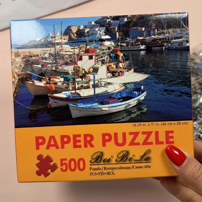 500-delige havenpuzzel voor volwassenen, 18x11 inch (46x28cm) toegepast voor feestspellen en activiteiten tussen familie, vrienden