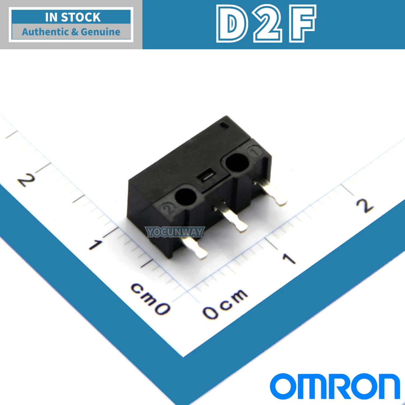 New Authentic Original Japan OMRON D2F Microswitch Grey Dot Mouse Button 3 Pins