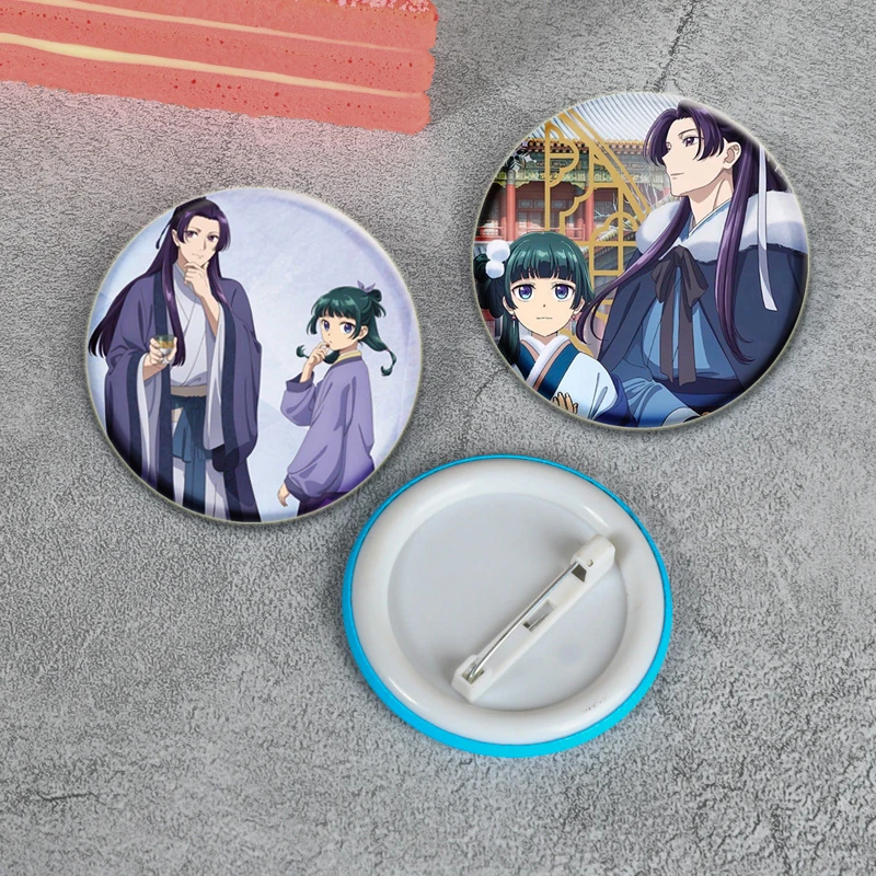 Anime The Apothecary Diaries Brooch Figures Kusuriya No Hitorigoto Badge Snap-in Button Pins on Backpack Jewelry Accessories