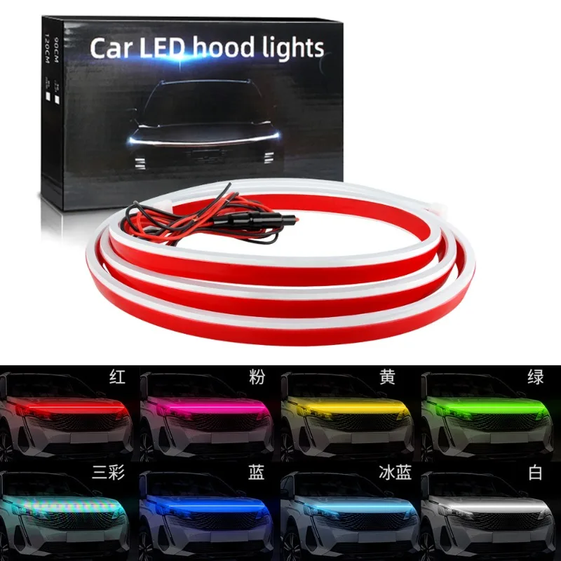 

LED Grille Hood Light Dynamic Scan Sequential DRL Decoration Strip Universal Daytime Running Lamp for Car