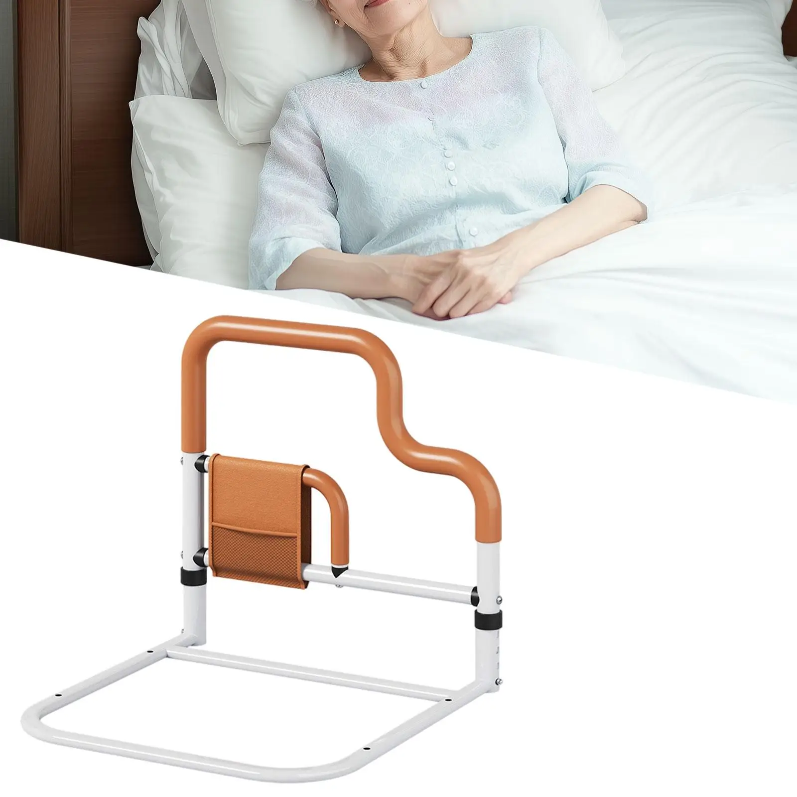 

Bed Rails for Elderly Adults Bed Handles Bar Side Railing Grab Bar Sturdy Height Adjustable Assist Rail for Seniors Handicaps