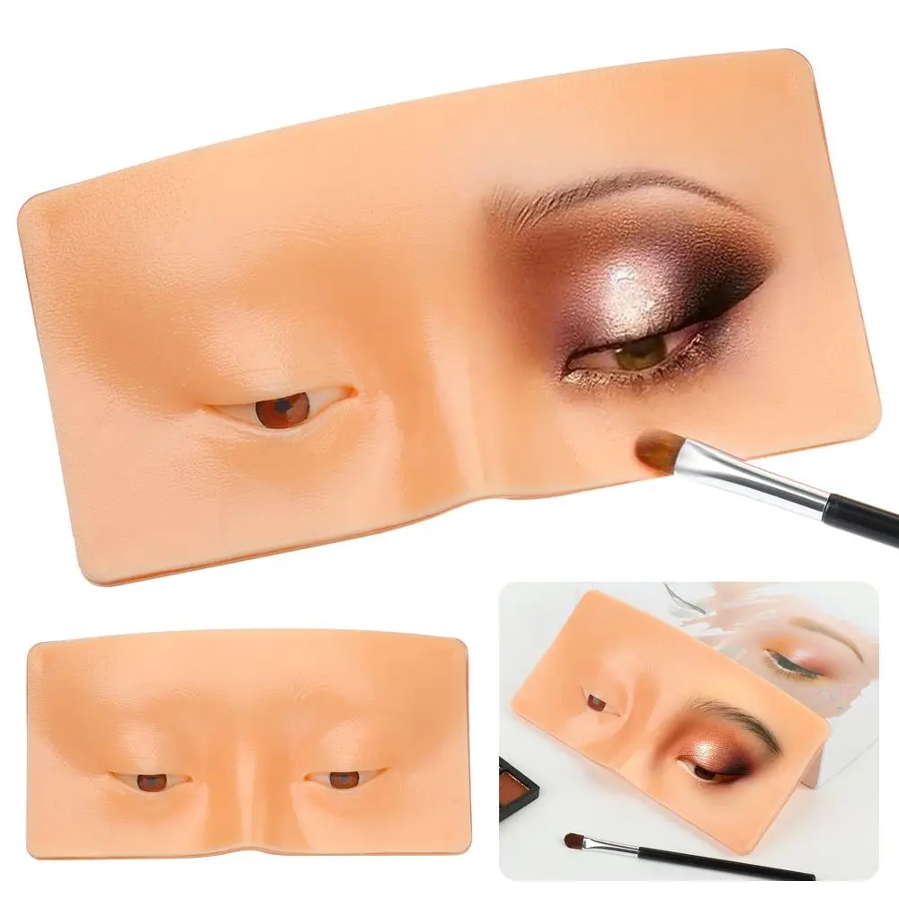 Tablero de entrenamiento de maquillaje con cepillo de sombra de ojos, vista de pestañas, párpados para practicar maquillaje, práctica de maquillaje, la ayuda perfecta