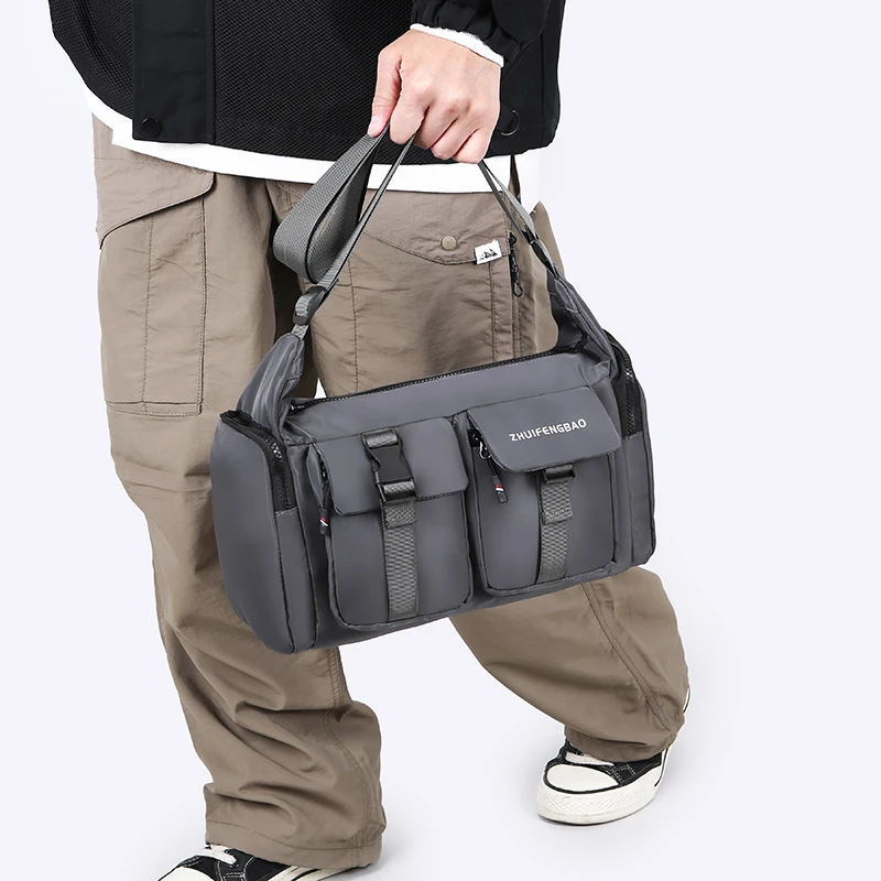 Casual Large Capacity Waterproof Messenger Shoulder Bag Men Crossbody School Bag for Teenage Outdoor Man Black Big Travel Bags