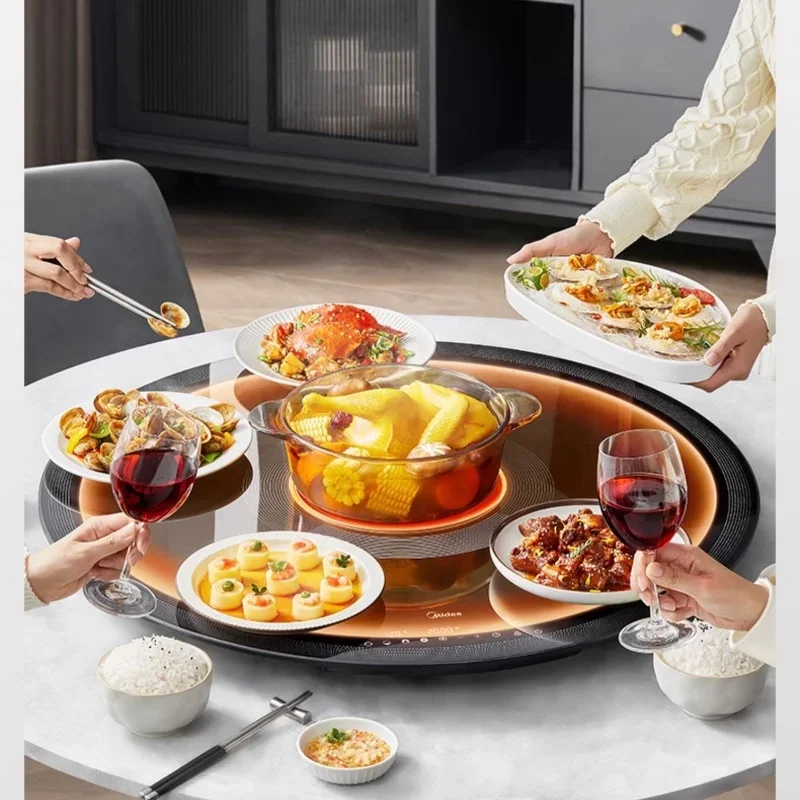 Midea 80CM Electric Food Warmer Plate with Hotpot Heating 220V 2200W Food Warm Board and Electric Ceramic Hotpot Rotatable