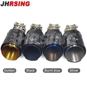 件鍛造碳纖維改裝汽車排氣管,用於消音器裝飾,新款金色、銀色、黑色尾嘴,無 LOGO 6 最佳銷售 假排氣管 - №5