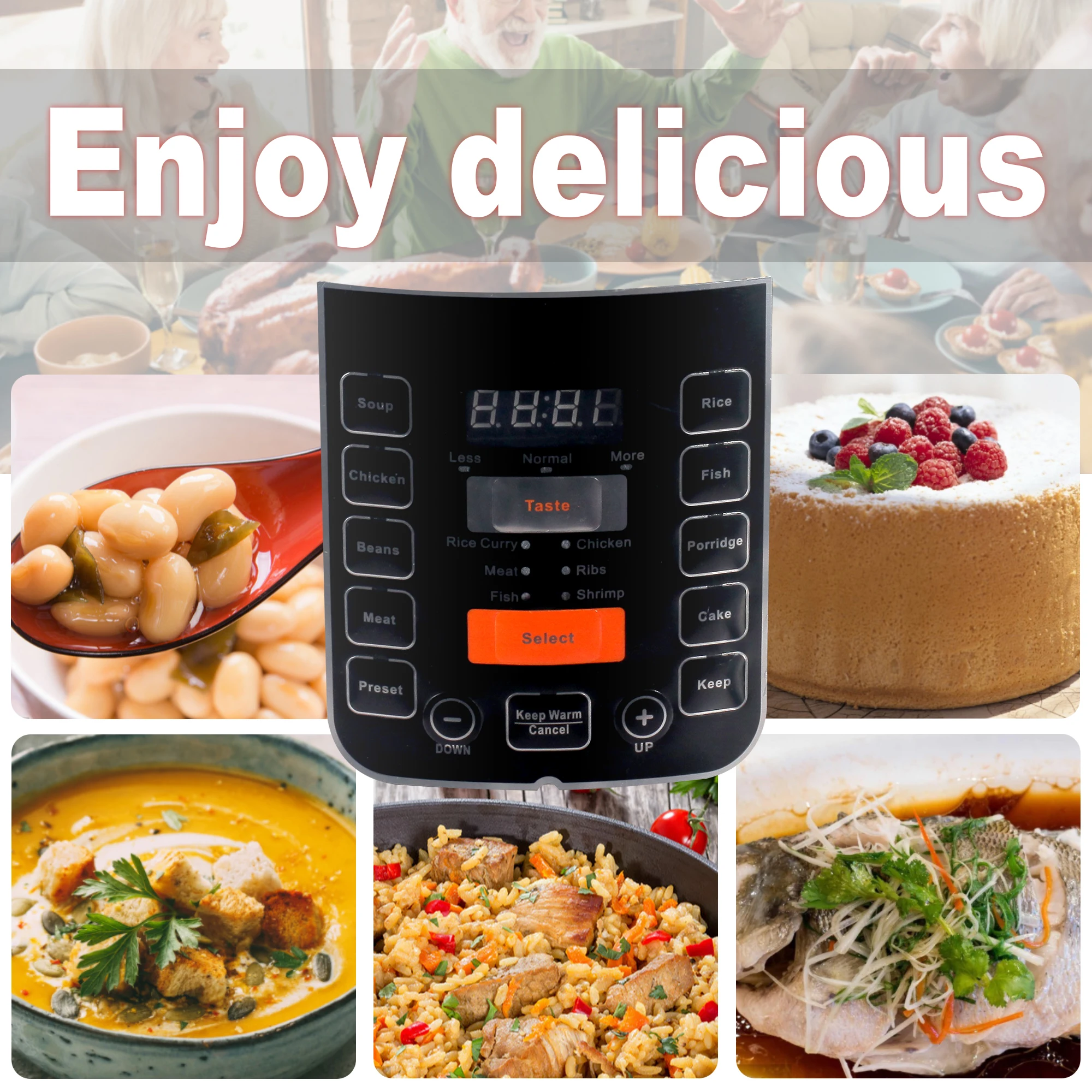 6L Electric Rice Cooker 1000W Multifunctional Cooker Non-stick Smart Household Steamed Rice Pot Make Porridge Soup Sonifer
