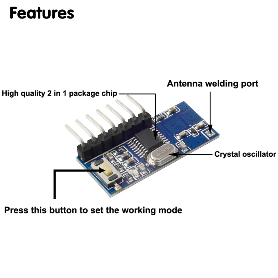 433 mhz Wireless RF Remote Control Switch EV1527 Learning Code 4CH
