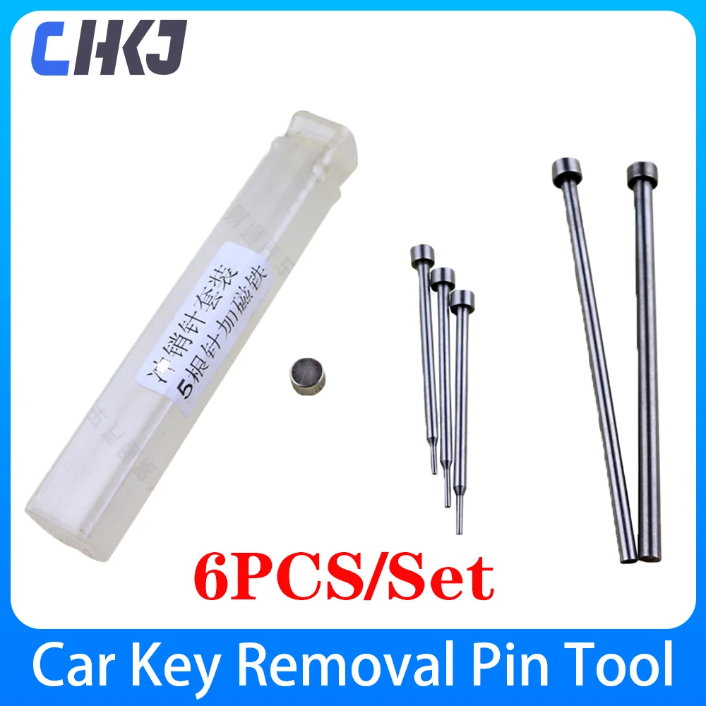 

CHKJ 6PCS/Lot Car Remote Key Pin Removal Pin Disassembly Tool Locksmith Repair Tools Key Out Blade Needle Pin Remover Magnet