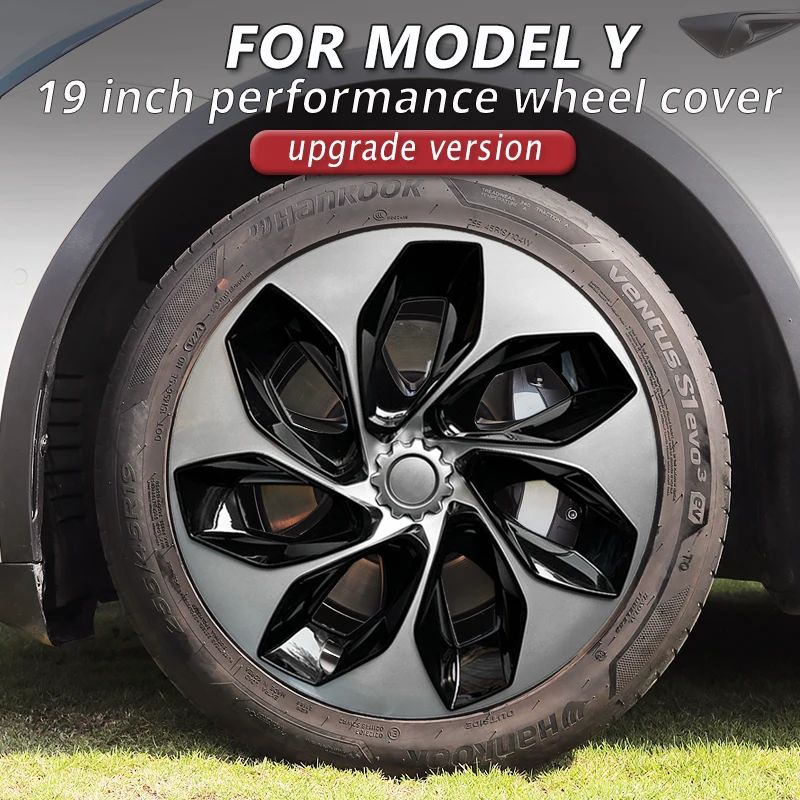 

4PCS Hub Cap Performance 19-Inch Replacement Wheel Cap Automobile Hubcap Full Rim Cover Accessories for Tesla Model Y 2018-2024