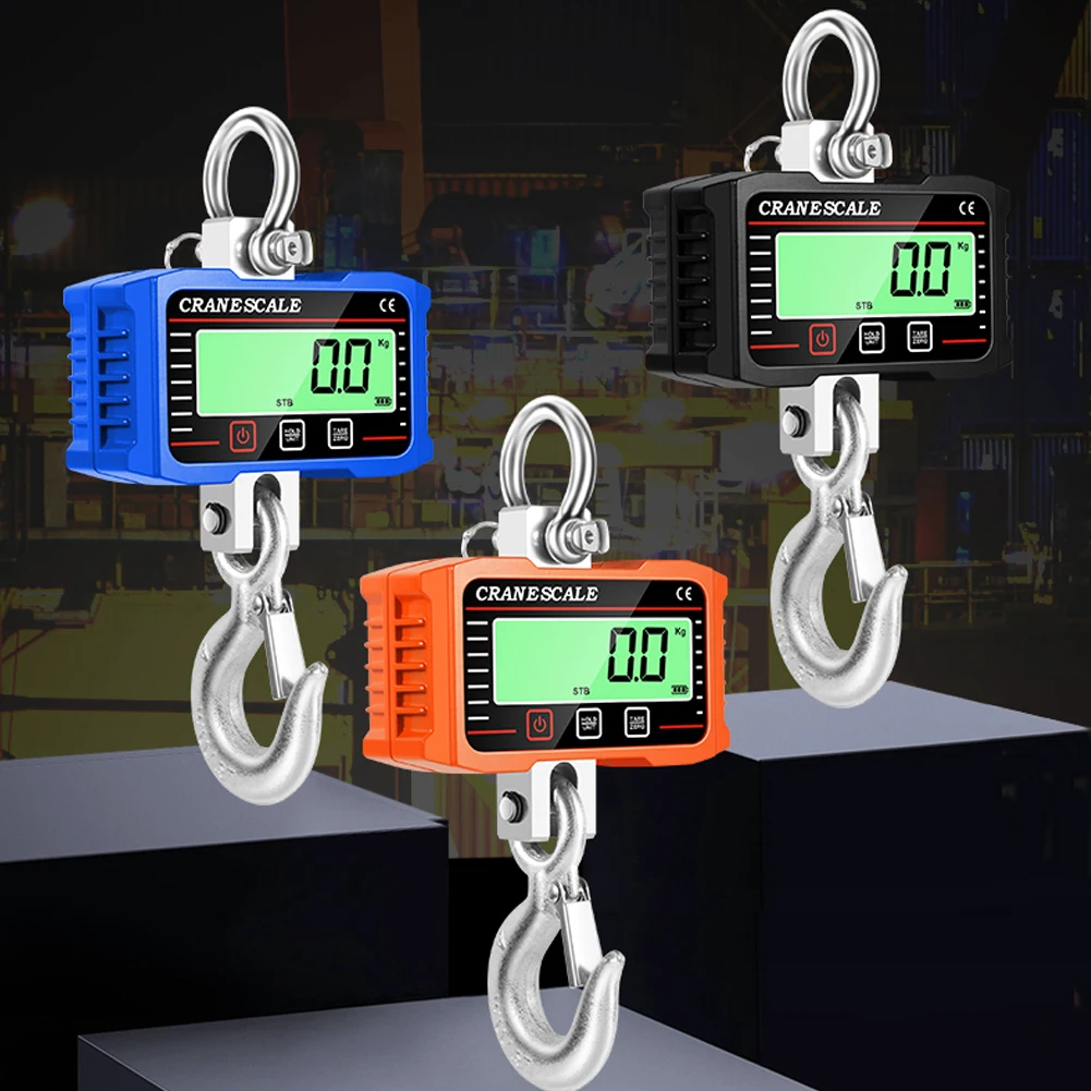 Digital LCD Display 2000kg Crance Scale Portable Electronic Heavy Duty Weight Hook Crane Industrial Grade Weighing Meter Tool