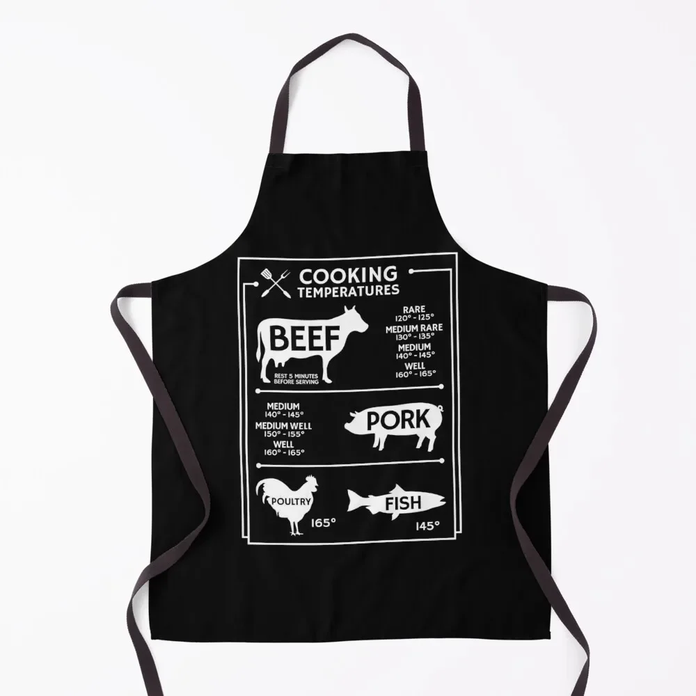 

Cooking temperatures, Chicken - Pork - Beef - Fish BBQ Lover Apron Ladies Home Utensils For Cosmetologist Camping Apron