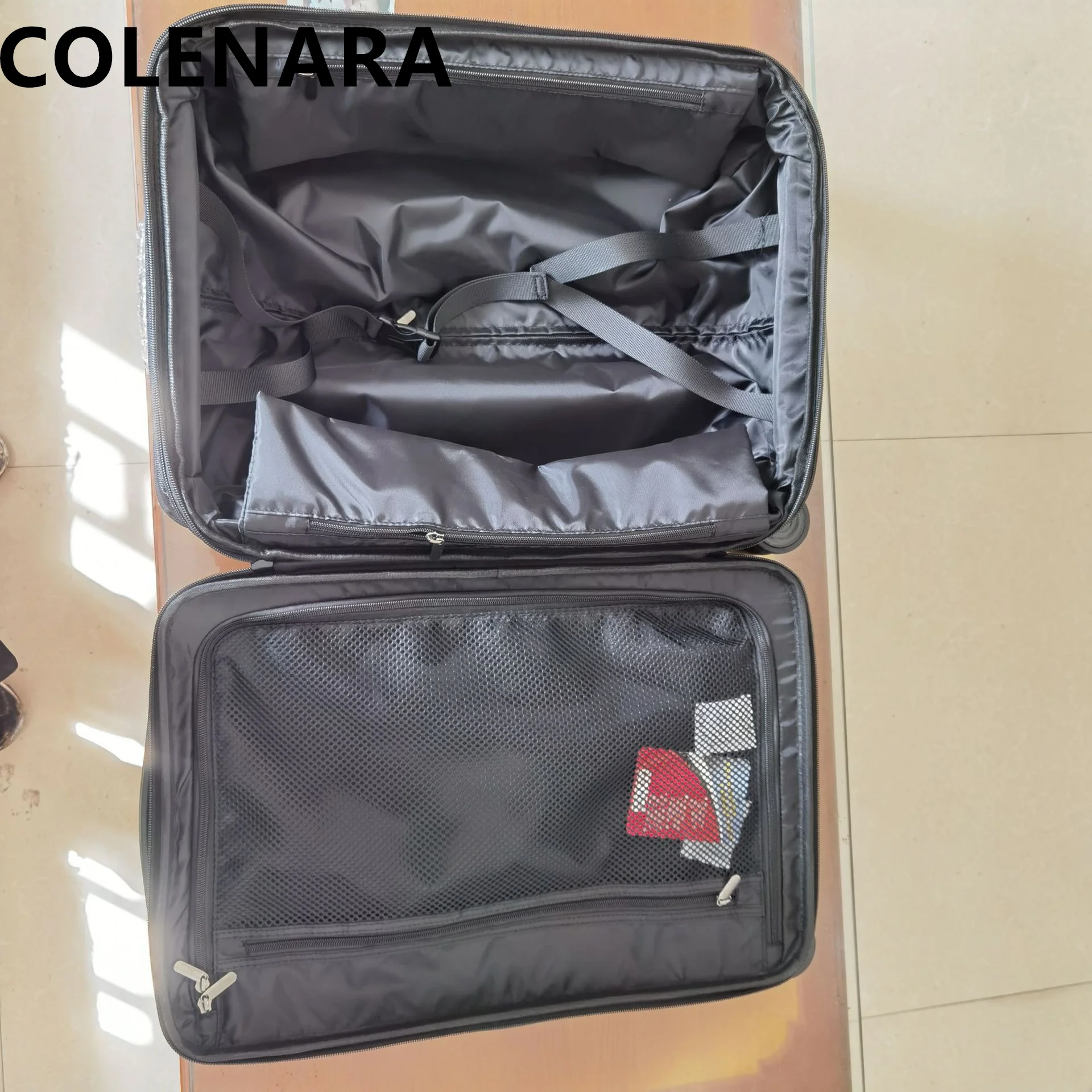 COLENARA-Valise d'embarquement en nylon pour homme, boîte à mot de passe, sac de voyage à roulettes, bagage à main extensible, 20 pouces, nouveau