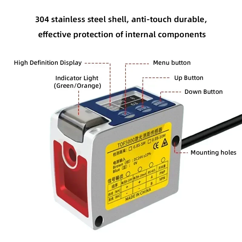 2025 Hot Sale Non-Contact  Displacement Sensors IP67 Waterproof Dynamic and Accurate for Tire Tread Depth Measurement