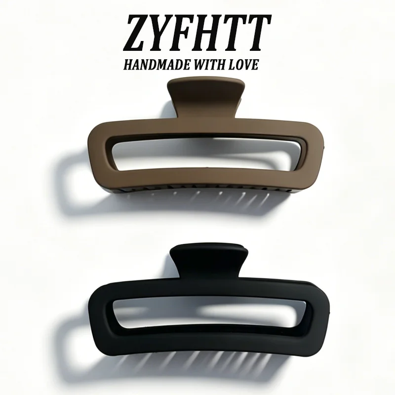 1/4 Stück ZYFHTT Einfarbige Matte Frosted Rechteckige Haarklammer für Frauen Täglicher Gebrauch Große Haifischklammer Modische Mädchen-Haarspange – Detail 14