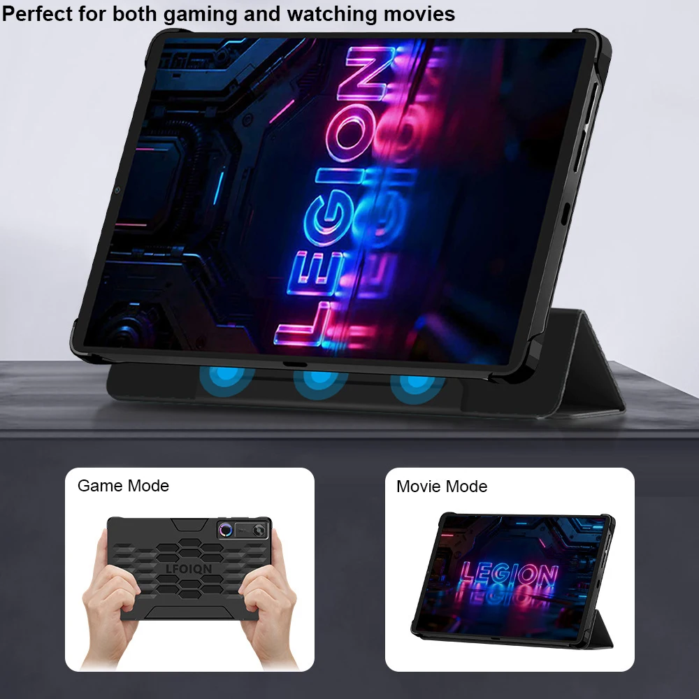 Magnetic Case for Legion Y700 5th Gen Smart Wake Sleep PU Leather Cover Detachable Gaming Movie Stand Thin Lightweight