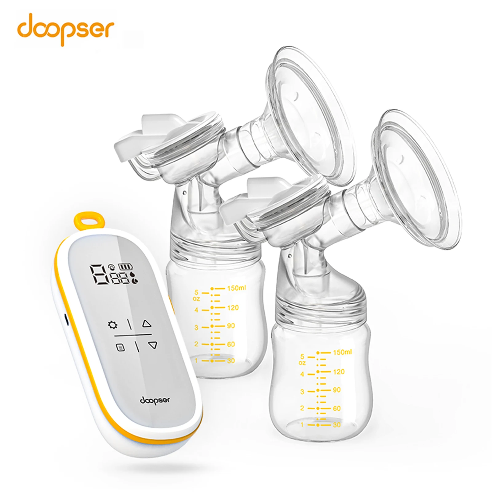 doopser Double Electric Breast Pump for Breastfeeding Hands Free Breast Pump 3 Modes 9 Suction Levels Low Noise Anti-Backflow