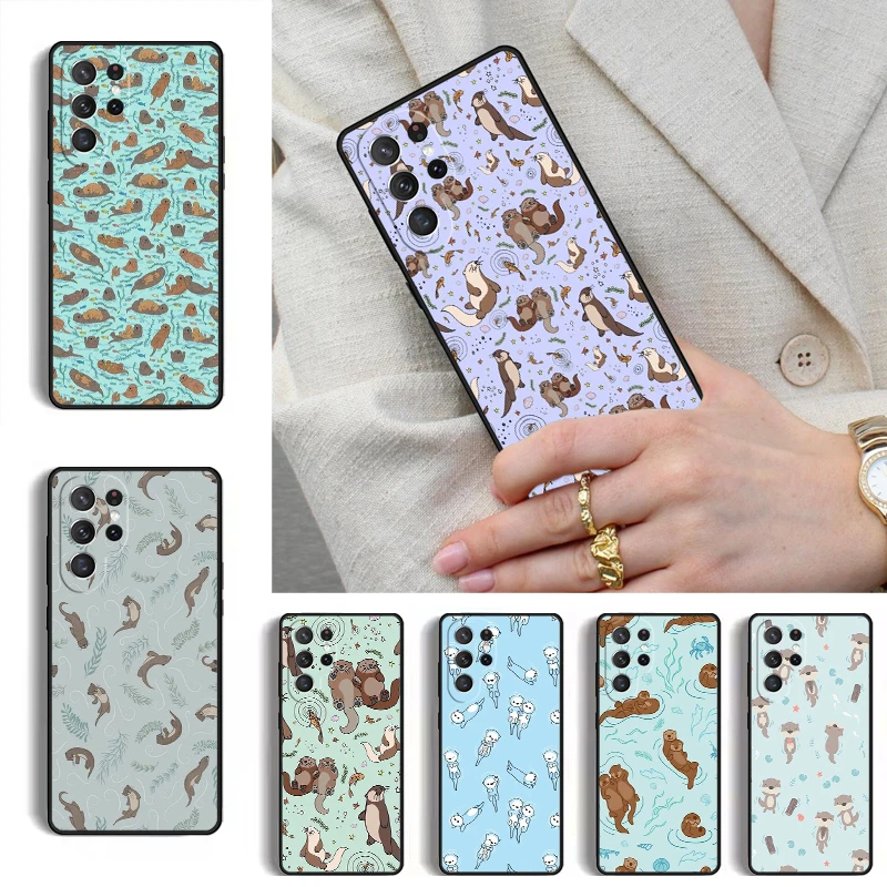 Sea Otter Animal Phone Case for Samsung Galaxy S26 S25 Ultra S24 S23 S22 S21 Plus Note 10 Bumper Cover