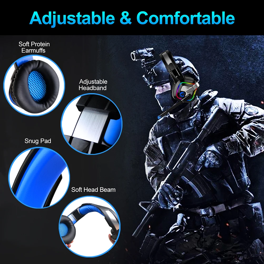 

Flash Headphones Gaming with Microphone Wired Game Headset Computer Trustworthy Sturdy Comfortable