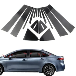 16 szt. Naklejki czarny bÅyszczÄ
cy dla TOYOTA Corolla Sedan 2020-2022 panel drzwiowy sÅupki dekoracyjne pokrycie akcesoria samochodowe