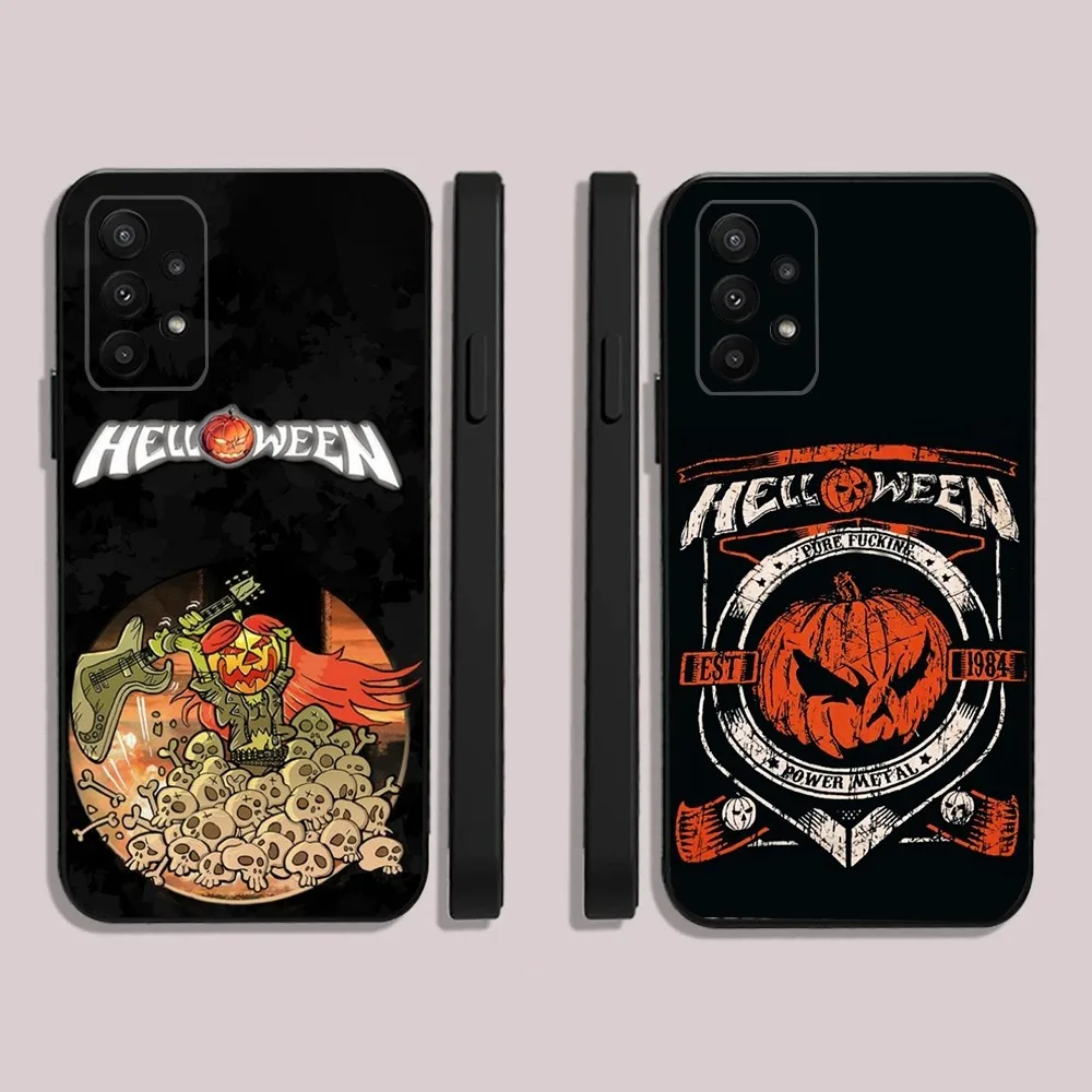 Band H-Helloween Phone Case For Samsung S24,23,22,30,21,10,9,Ultra,Plus,Lite,FE,5G Black Soft Case