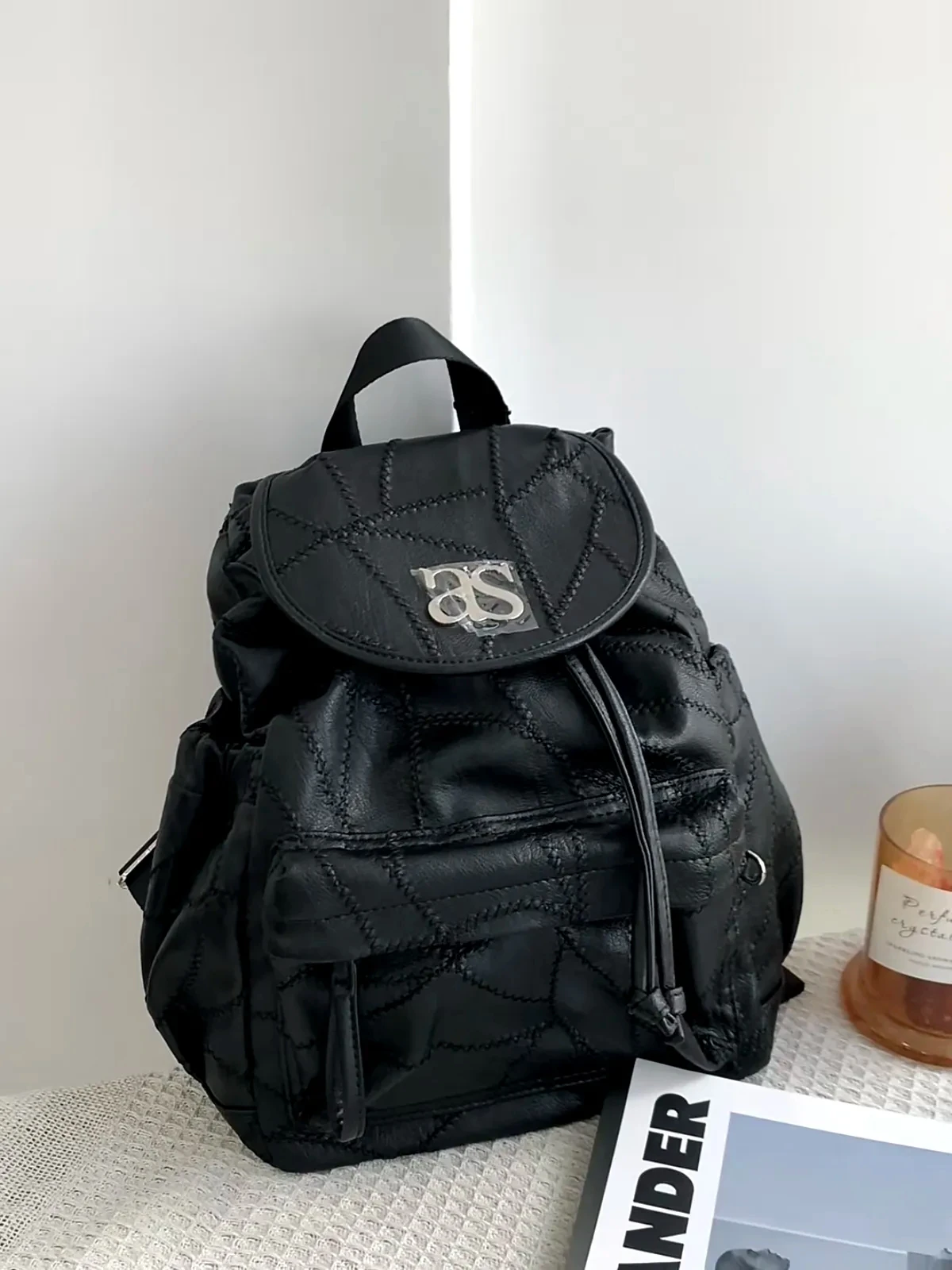 ason-women's-large-capacity-commuter-motorcycle-backpack-drawstring-cover-fashionable-shoulder-bag-trips-school-bag