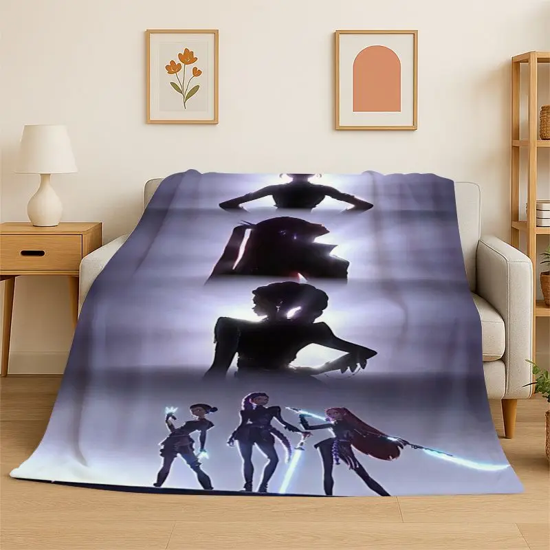 KPop Demon Hunters Saja Boys Cartoon Soft Flannel Throw Blanket,Warm Cozy Blanket for Bed,Couch,Sofa,Bedroom,Living Room,Travel
