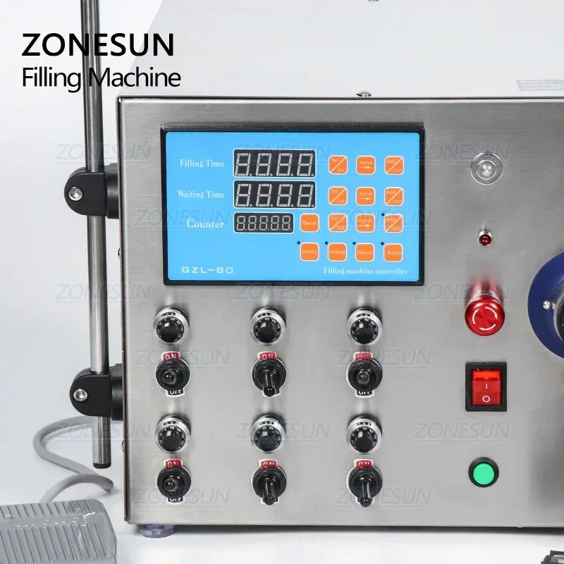 

ZONESUN 6 головок пластиковый магнитный насос напитки духи вода сок эфирное масло электрическая цифровая машина для розлива бутылок с жидкостью