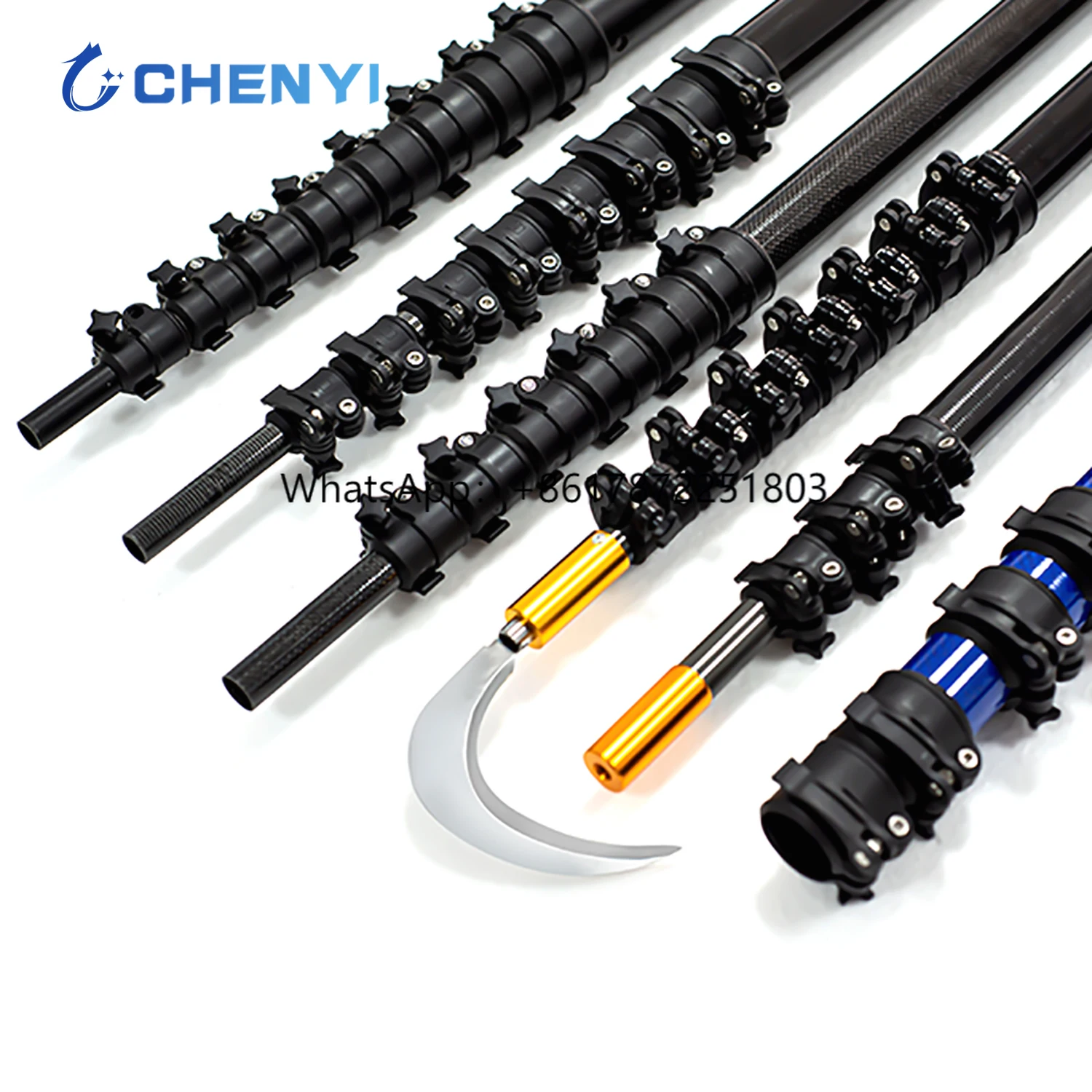 

Hot Sale Factory Stock 16.5 M Telescopic Carbon Fiber Handle Tool for Fruit Tree Garden Harvesting Machine With Metal Material