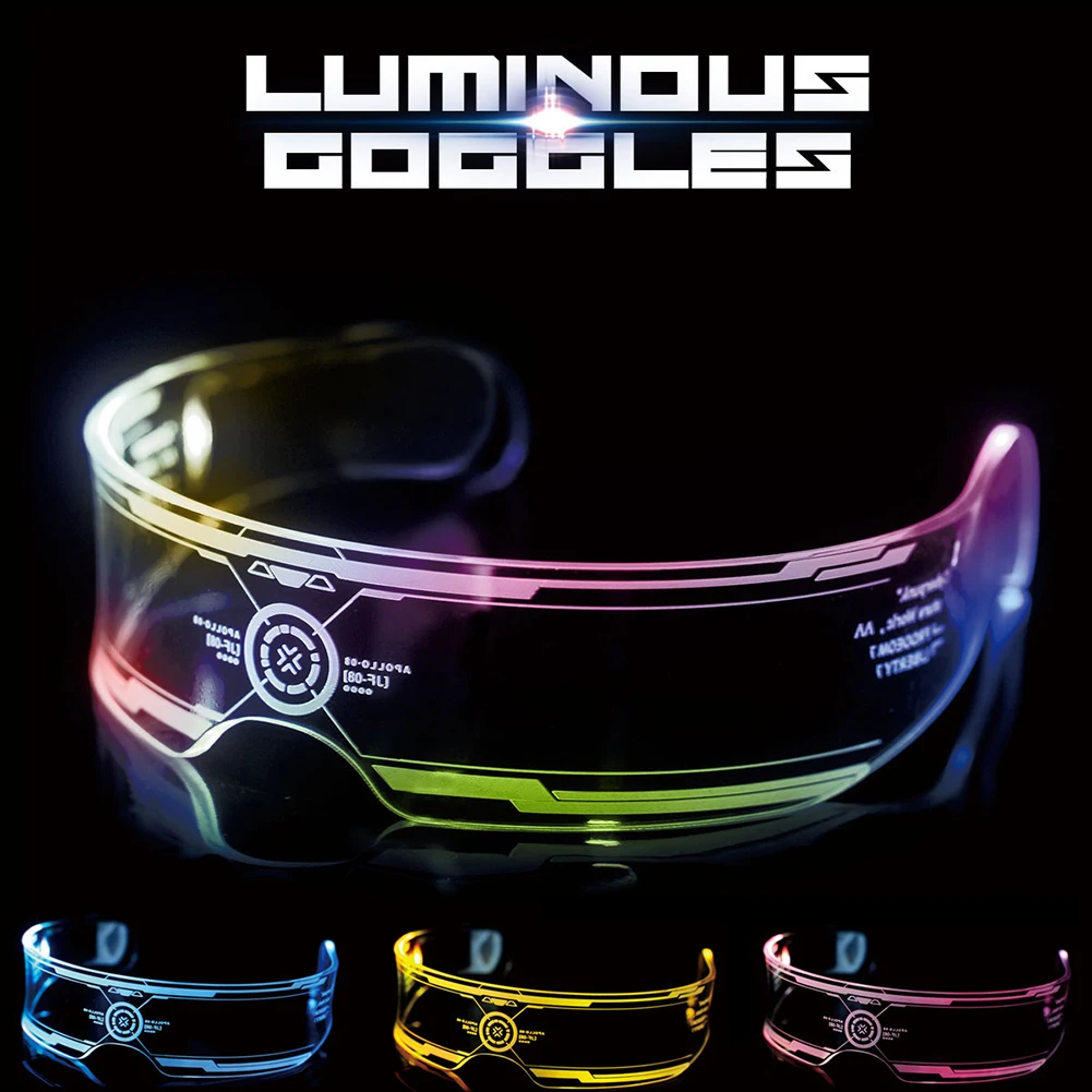 Christmas Cool Luminous Colorul LED Light Up Glasses Glow Neon Light Flashing Party Glasses For Nightclub DJ Dance Party Decor