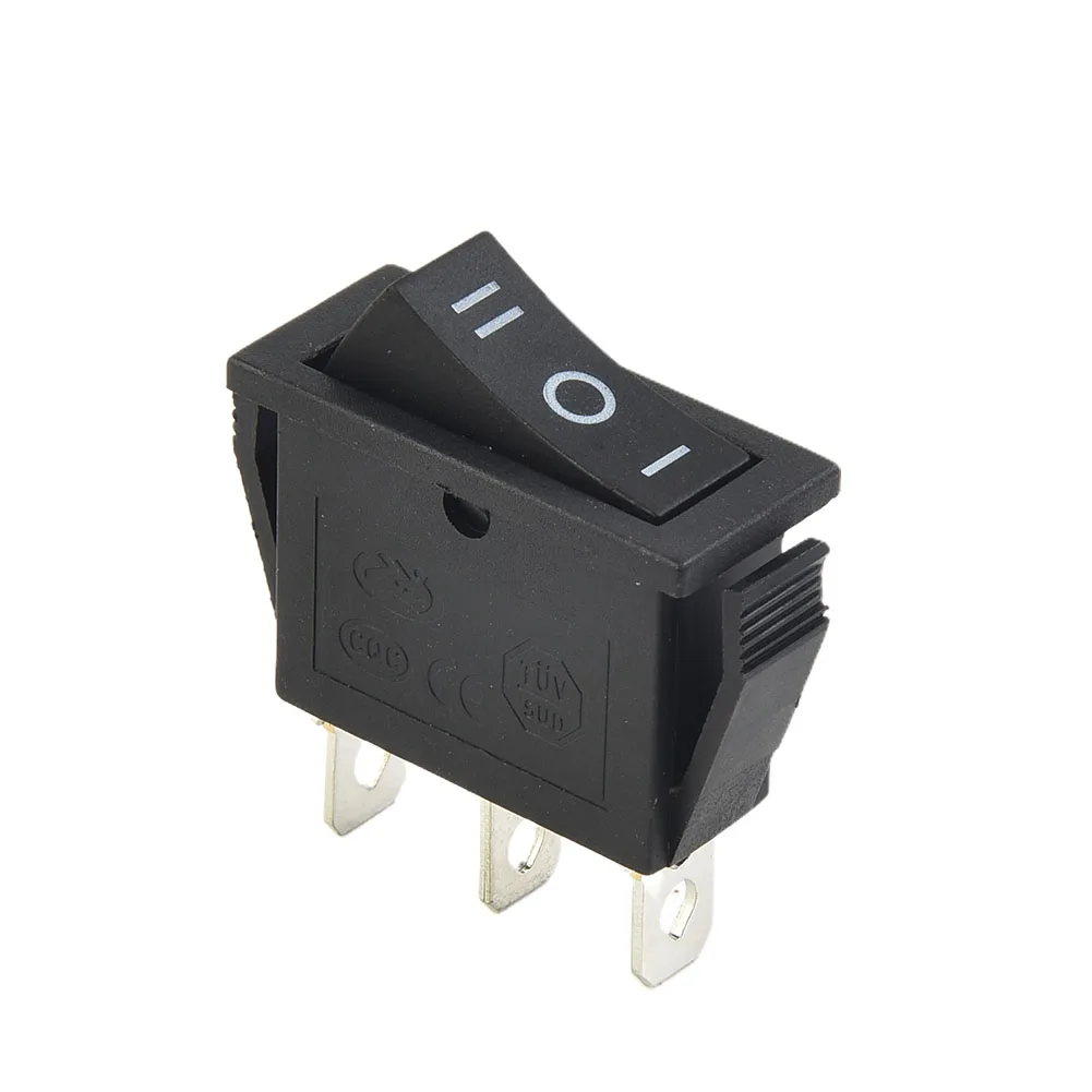 On/Off Rectangle Rocker Switch 3 Position SPDT Black Electrical Equipment With Light Power Switch Switch Cap 12V 16A 250VAC