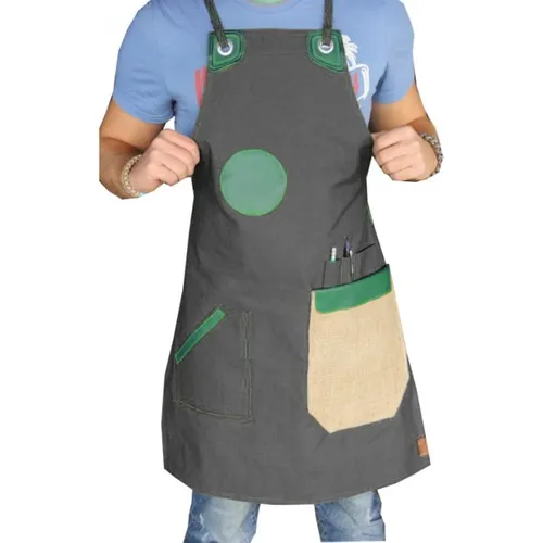 Medusa Forma Pendant Master Chef-Barista-Cook-Barber-Tattoo-Waiter Bib Green