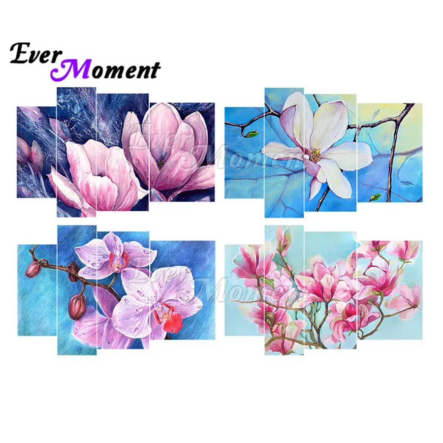 Ever Moment Diamond Painting Floral Picture Embroidery Mosaic Handmade Decoration Wall Art Multi-picture Kits 1M029