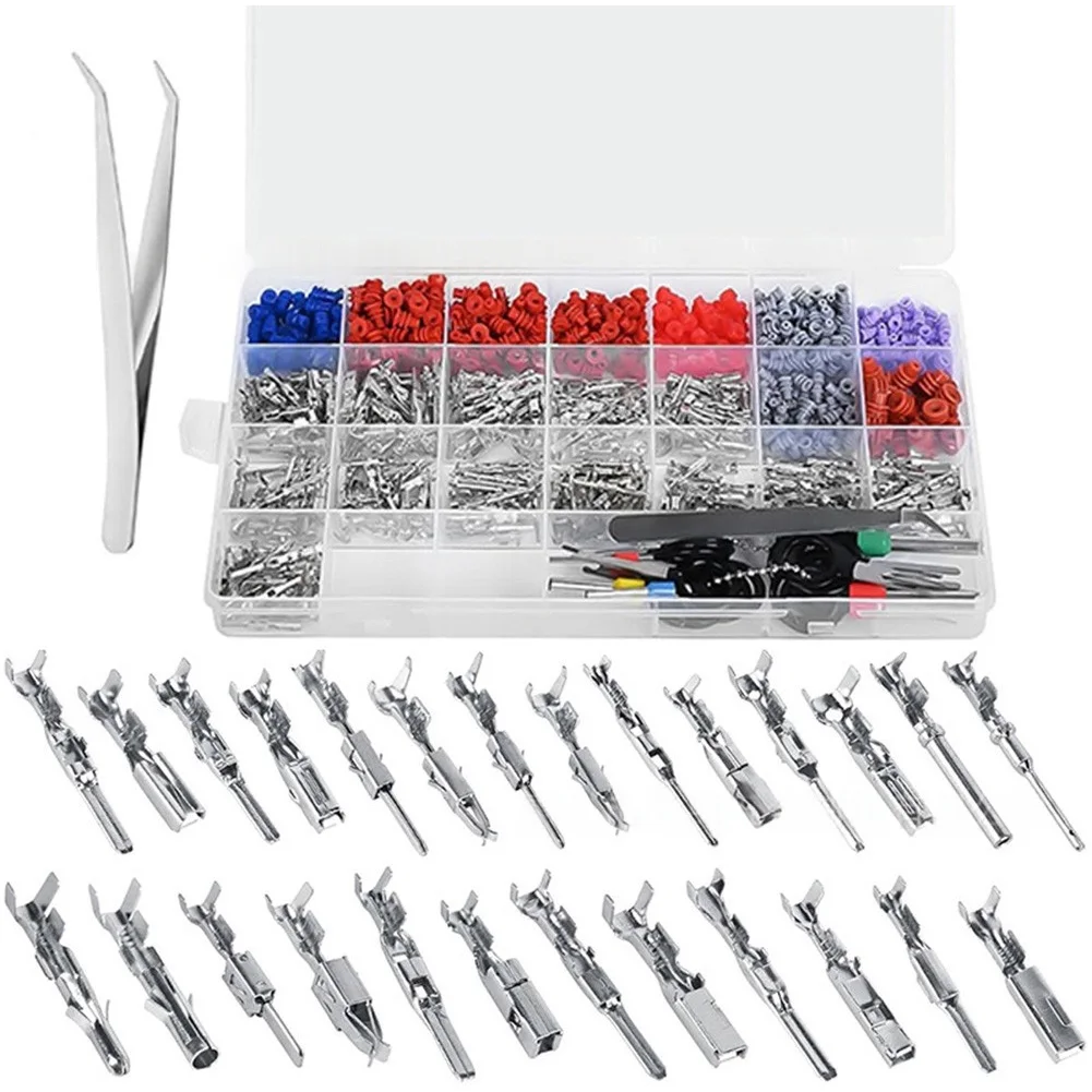 Connector Pins Set Automotive Connector Pins Electrical Connections Easy Installation Tool High-Precision Copper Plating