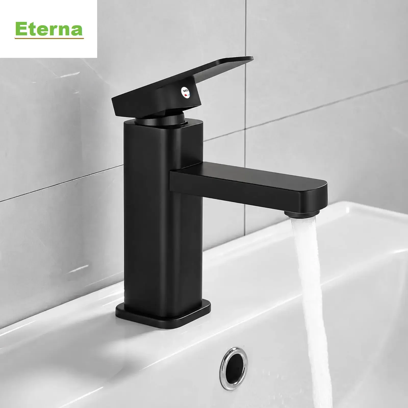 Black ABS Hot & Cold Mixer Faucet Multifunctional Tap Comes with 2 Inlet Hoses for Kitchen and Bathroom Sink